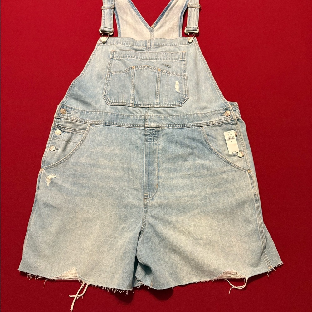 GAP Denim Overall Shorts size XL - Picture 2 of 11